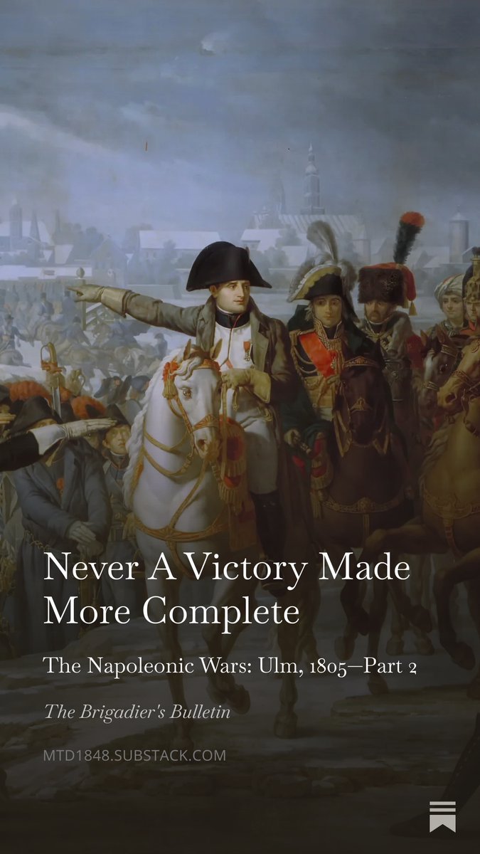realcentrist404's tweet image. Latest article on the climax of the Ulm campaign, one of Napoleon's greatest victories, now available... link in replies (along with version with TTS for desktop).

You may expect more on the Napoleonic Wars in the near future as we cover it chronologically...