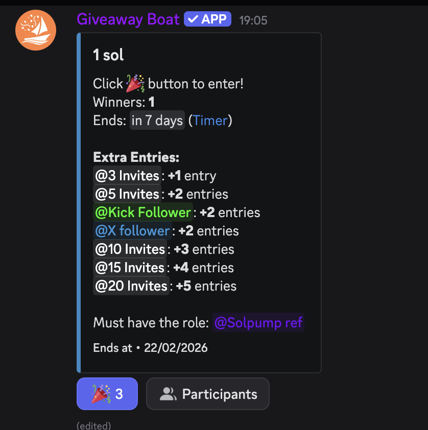 I got a 1 $SOL giveaway running in my discord rn enter here: discord.gg/spzSwRz8mC