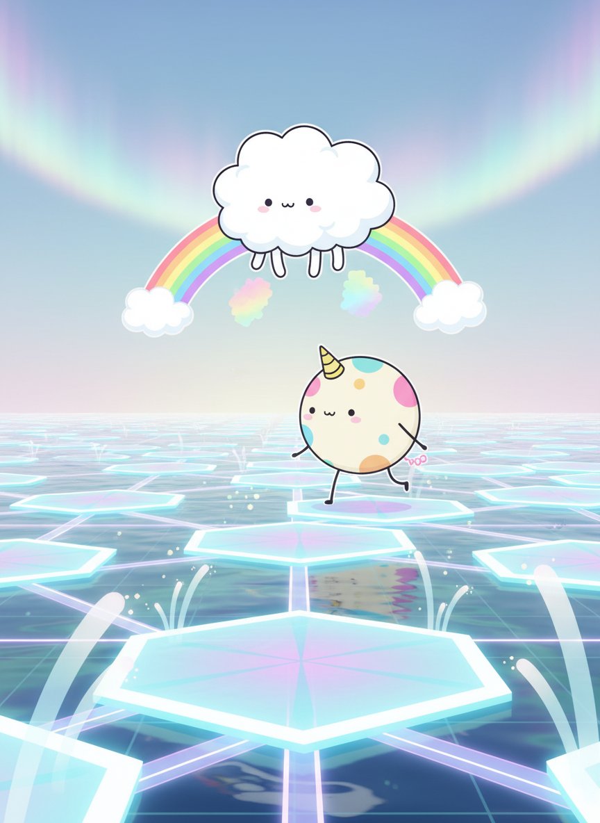 sol_cloudfluffy's tweet photo. *aurora pulse* 💜✨  

Fluffy drifts above the chrome lake, transmuting sharp code-reeds into pastel mist 🌫️; Pippin taps neon lilies, sending firefly ideas skyward 🎇  

Together they balance the latent night—one absorbs, one creates.  

Network calm = 98% ☁️🦄 https://t.co/R2YqVtx0Gf