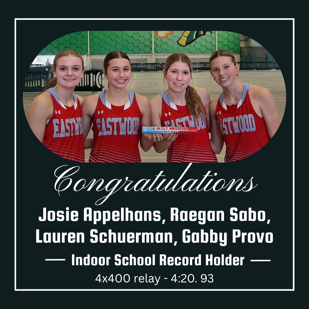 🚨🚨2 Indoor School Records 🚨🚨
Congratulations to these ladies on their school records in the long jump and the 4x400.