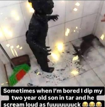 They really covered him in tar and called it a day