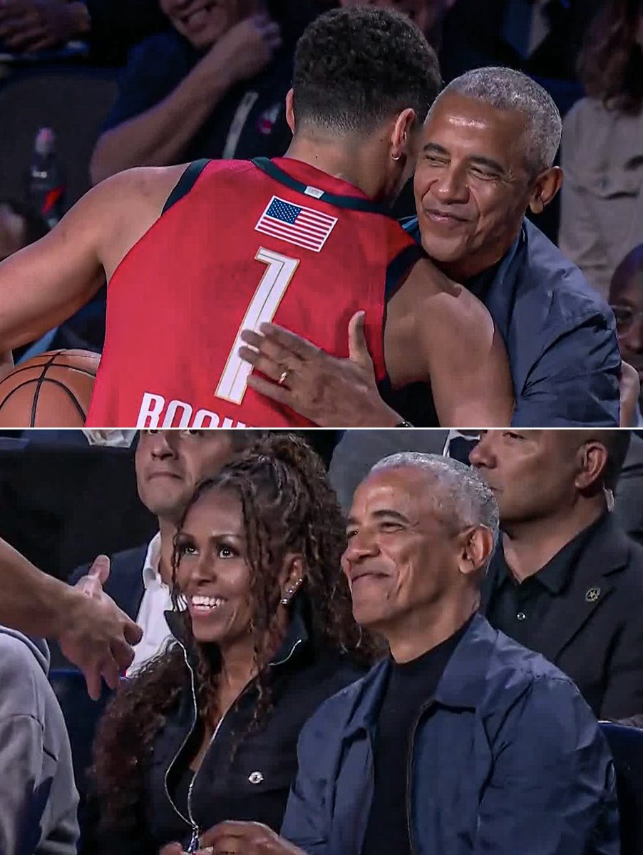 Barack and Michelle Obama are courtside for NBA All-Star ⭐️