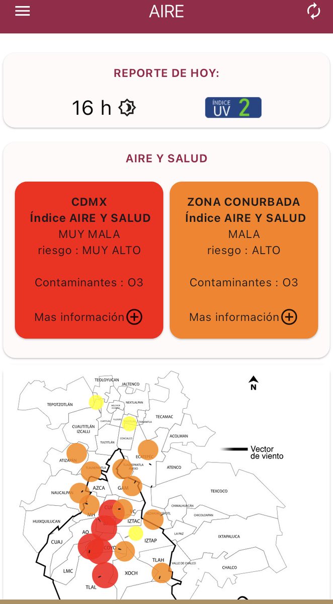 Reporte de las 16:45. Otra vez hay ozono en la atmósfera de la CDMX. Mi hija sangra de la nariz.