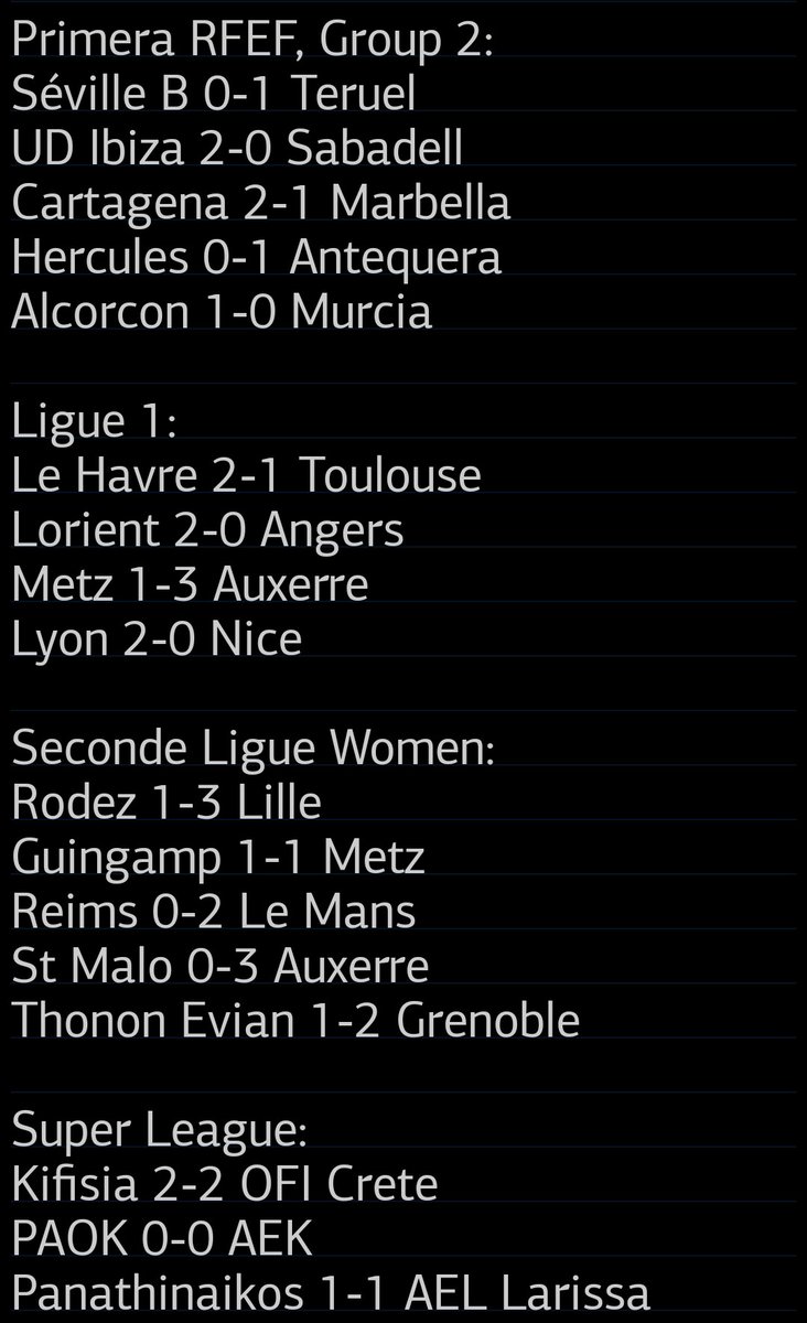 TrisInfoFoot's tweet photo. Les rรฉsultats foot de ce Dimanche 15 fรฉvrier: #FACup #2Bundesliga #ProLeague #Ligue1McDonalds #HACTFC #SerieA #CREGEN #ParmeVerona #SuperLig #FCLSCO #FCMAJA #TORBOL #OLOGCN #NapoliRoma #LaLiga #LigaPortugal https://t.co/mZZwqj3A20