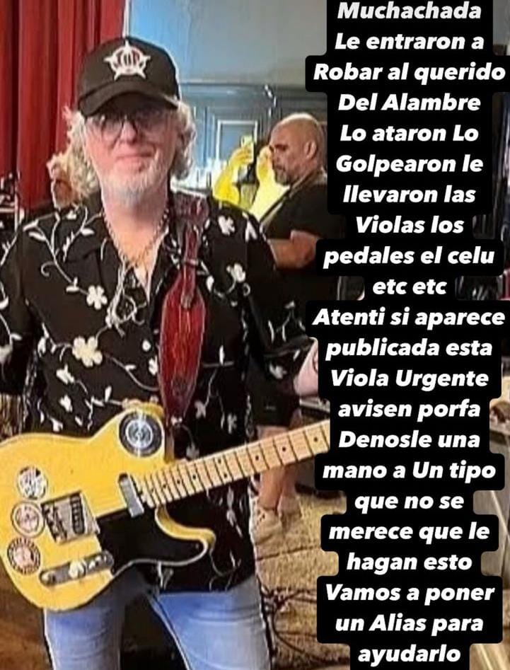 Le robaron todos los instrumentos a Alambre y le dieron una golpiza. Por suerte está bien. Estemos atentos cuando estas ratas publiquen para venta, por ejemplo, la viola de la foto.