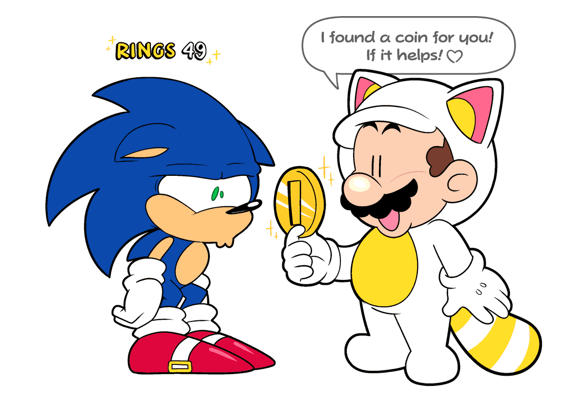 mario and sonic doodle
