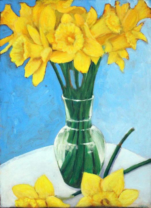 peterkoenigart's tweet photo. Art of the Day! ""Daffodils"". Buy at: https://t.co/GzZsoQfckp https://t.co/f41zECjp6Y