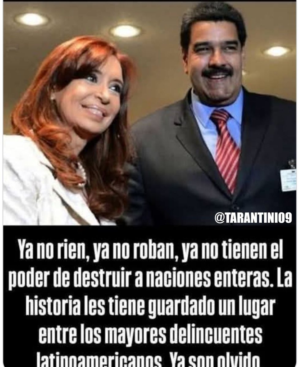 ESTADOS UNIDOS
Pide la extradición de Cristina Kirchner por participar en el lavado de dinero de la Narco Dictadura de Venezuela!

SE VA ACUMPLIR EL ANHELO DE LO QUE QUEREMOS LA MAYORÍA DE LOS ARGENTINOS!!!

VAN A TERMINAR LOS DOS EN EL "CENTRO DE DETENCIÓN DE GUANTÁNAMO"
FIN...