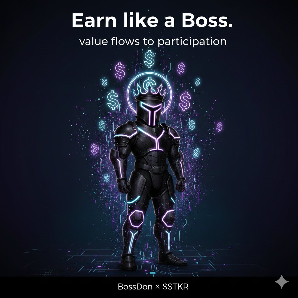 Crypto_Butter0's tweet photo. Stop watching from the sidelines.
Value flows to those who participate. In the $STKR ecosystem, we don’t just hold,we dominate.
Earn like a Boss. 👑
#STKR #SkillStacker #BossDon #MemeMilitia https://t.co/VTjb8MtpEu