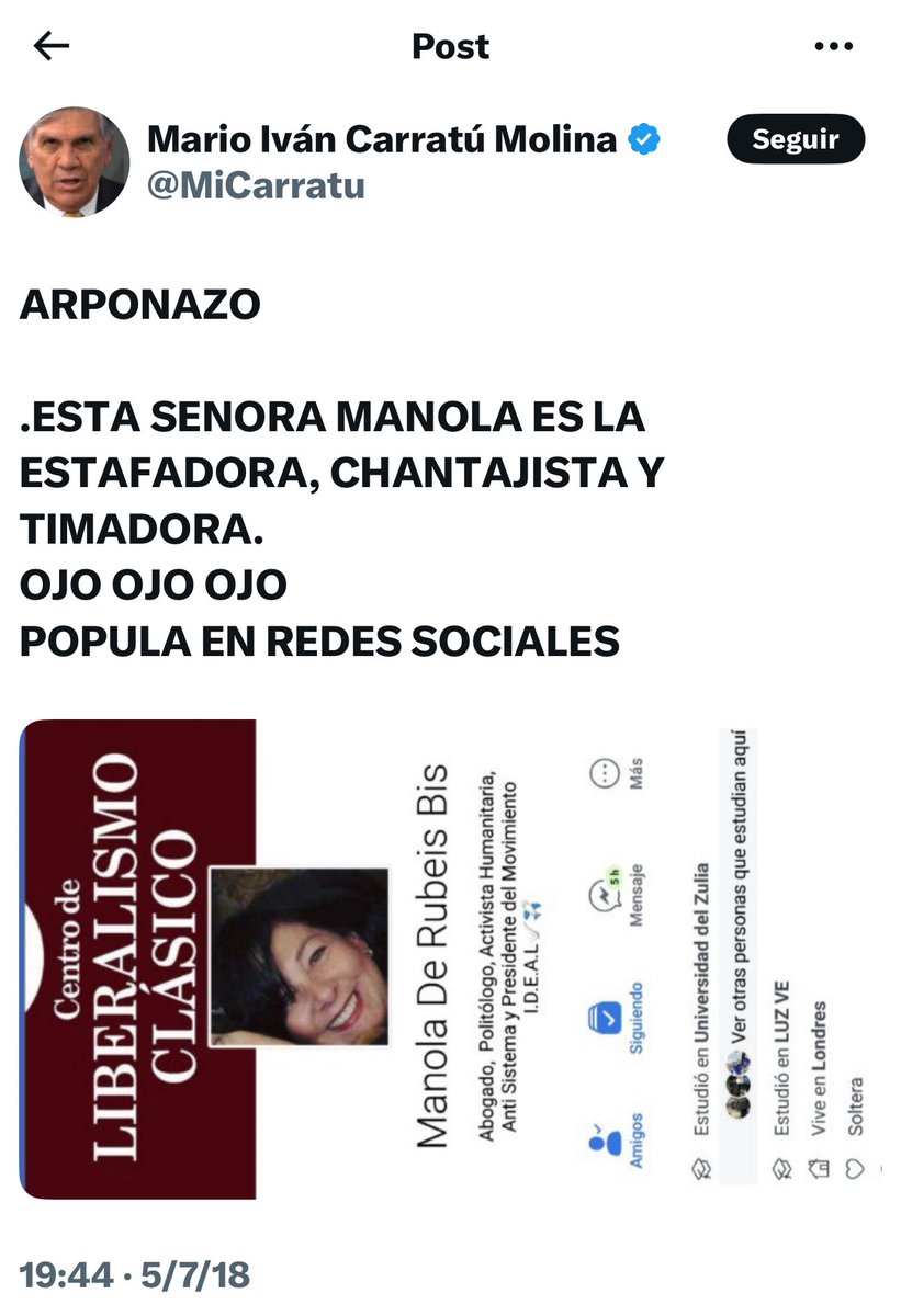 Otra joyita del maricorinismo: Manola de Rubeis (<a href="/Me_Morrigan/">Manola De Rubeis</a>) diciendo en spaces que <a href="/MariaCorinaYA/">María Corina Machado</a> debía darle parte del “Nobel de la Paz” 🤡

¿La razón? Un collar regalado.