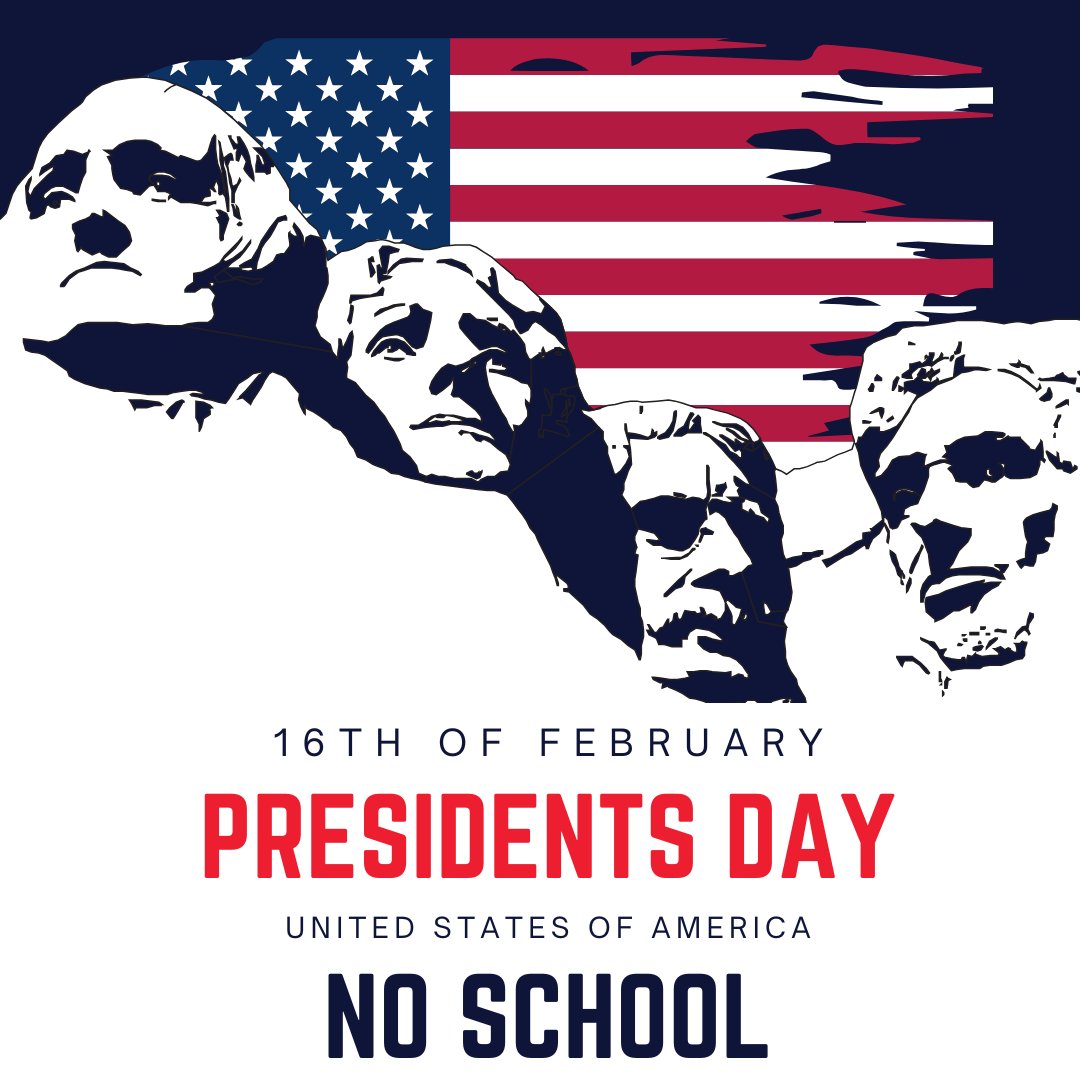 BrightLocalSD's tweet image. REMINDER: No School on Monday, February 16th in observance of Presidents Day.
We’ll see everyone back on Tuesday!