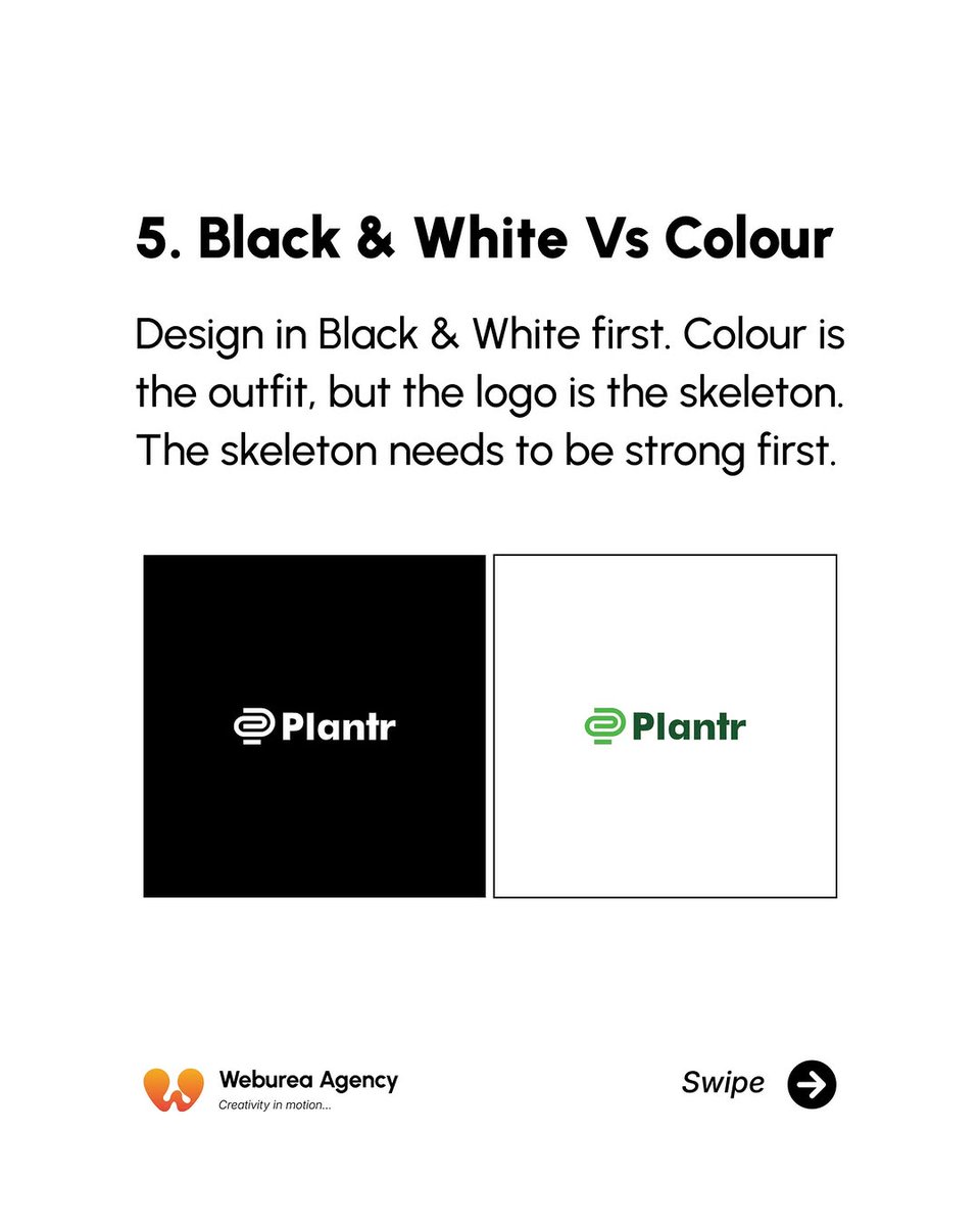 weburea_design's tweet photo. 5️⃣ Black &amp; White First.

Color is the outfit. The shape is the skeleton. If the skeleton is weak, the outfit doesn't matter.
Always design in monochrome first. If it doesn't work in black and white, no gradient can save it. https://t.co/M8UzFx840R