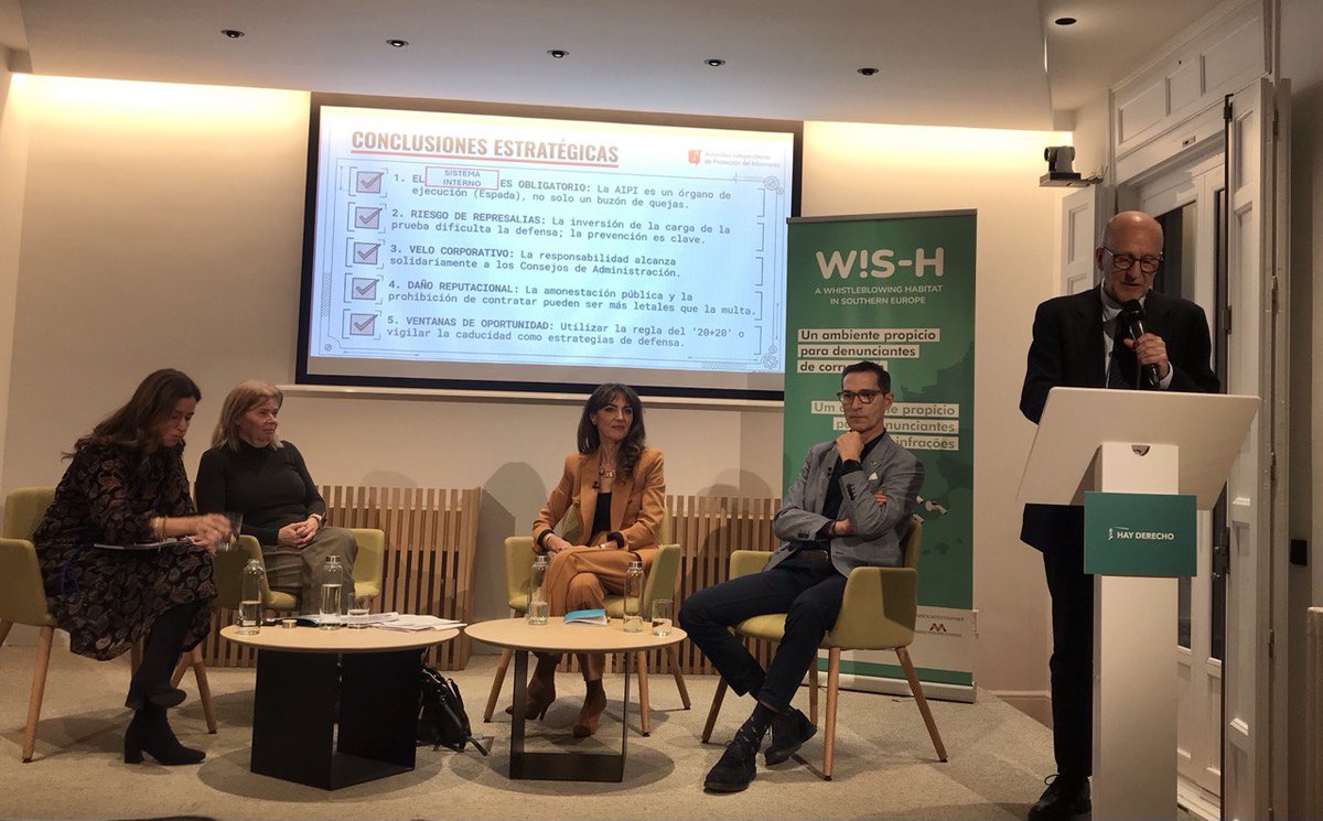 StopCorrupcio's tweet photo. Maite Torrente va assistir com membre de la Junta de l’#O3C @StopCorrupcio a la jornada sobre protecció d'informants,  organitzada per @HayDerecho amb Maria Concepción Campos Acuña, Ignacio Sàez, Teresa de Jesús Sánchez Armas y el president de #AIPI, @MANUELVILLORIA1, com ponents https://t.co/mjaCU3WlWq