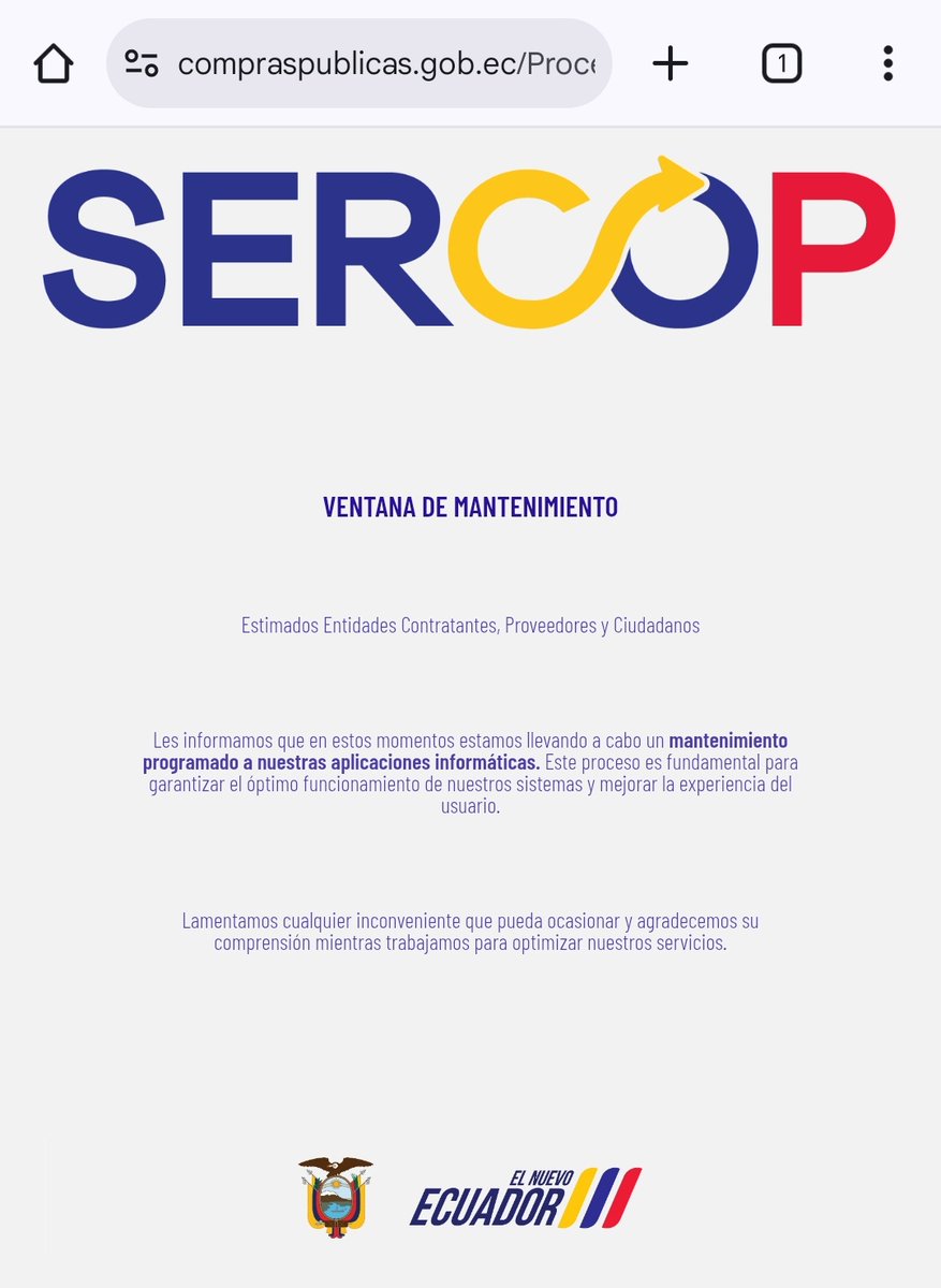#AlertaPanas
Luego de conocerse el contrato aprobado desde el Ejecutivo para renovar integralmente tres baños de Carondelet con un presupuesto de aproximadamente 130 000 dólares, la página de consultas del SERCOP, está en mantenimiento