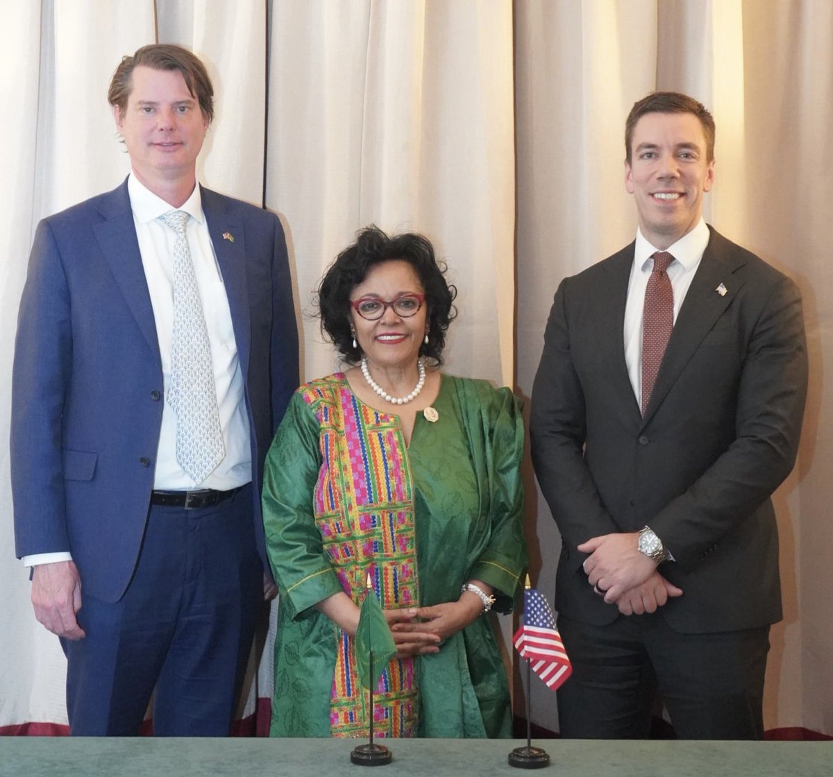 Building Bridges: U.S.–Africa Economic Partnership

When two leaders sit across the table, the conversation is never just about policy — it’s about possibility.

Today, the US Senior Bureau Checker at the <a href="/US_AU/">US Mission to the AU</a> met with our CEO, H.E. <a href="/nardosbthomas/">Nardos BEKELE-THOMAS</a> for a conversation that