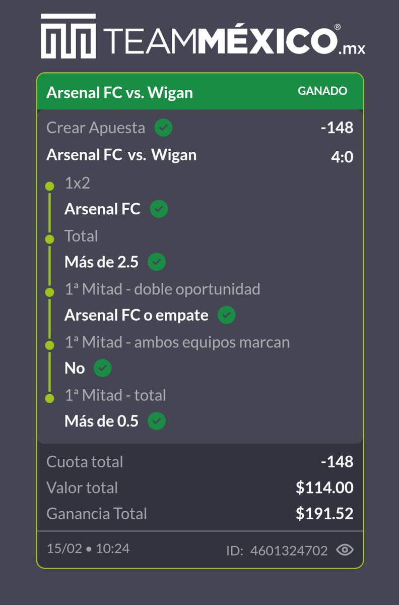 Y paso 2 ganado también