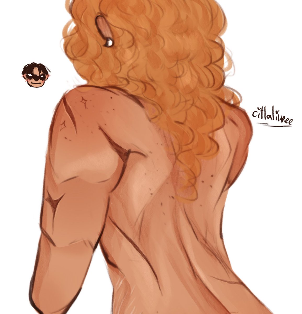 citlaliiree's tweet image. // NON SEXUAL NUDITY ok? #nervous

steph back study with some headcanons i had :]

 ft tim admiring his Gf I guess... who gaf
#stephaniebrown
