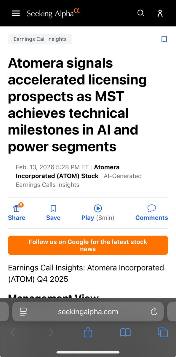 <a href="/Beth_Kindig/">Beth Kindig</a> could $ATOM Atomera finally be turning the corner and close to signing a deal with $TSM and $INTC for AI chips for $NVDA among others?

Imagine the money your investors would make on a $127M company with high short interest!  💰 💪