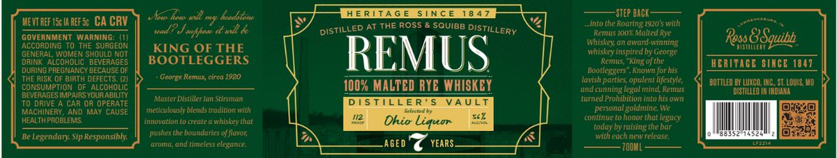 TheBourbonNews's tweet image. New Label Approval: Remus Malted Rye, Single Barrel, 7-Year

#rye #whiskey