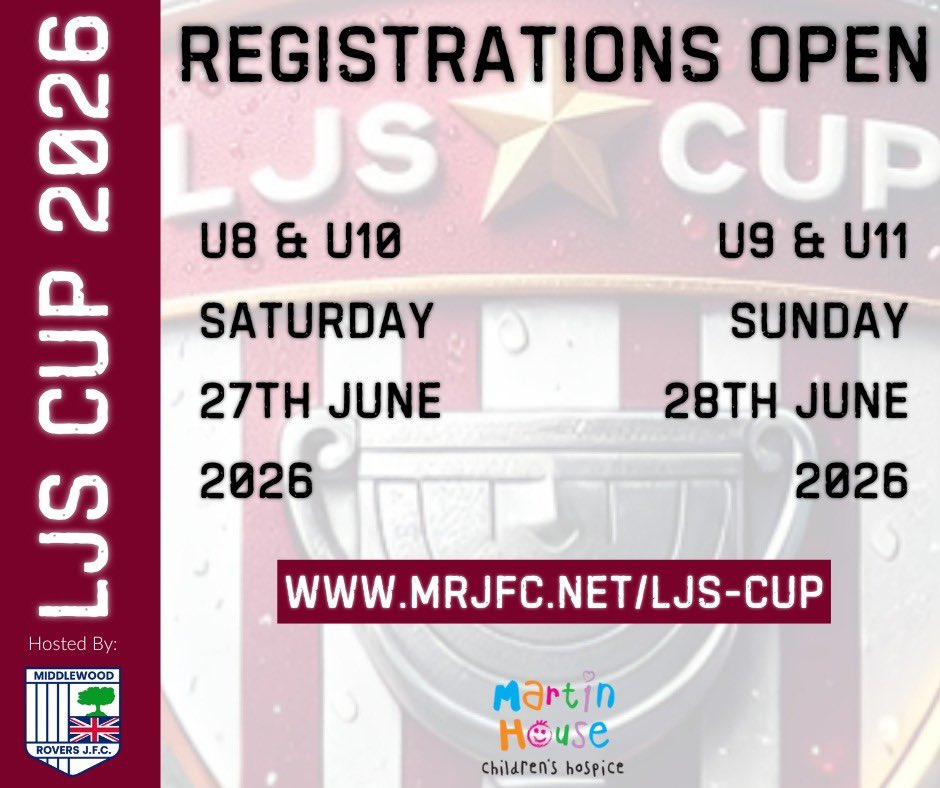 This years Billy &amp; Jade Sharp’s LJS Cup will be over the weekend of 27th (u8’s &amp; 10’s) &amp; 28th (U9’s &amp; 11’s) June at Middlewood Rovers as usual. These are NEXT season’s (25/26) age groups. 
If you are interested please email me chrisdennison879@gmail.com 

<a href="/billysharp10/">billy sharp</a> <a href="/SDJSFL/">SDJSFL</a>
