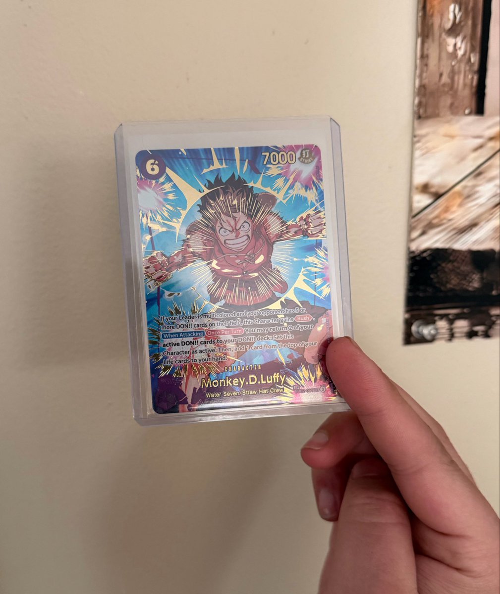 Vanoobla's tweet photo. First time opening one piece tcg and I pull a 500$ card https://t.co/c580ivvv5P