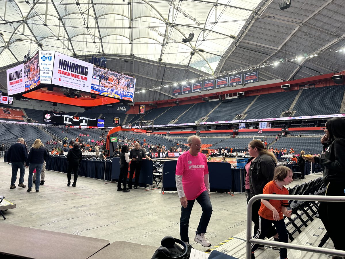 We're 15 minutes from tip-off, where Syracuse Women's Basketball vs Clemson face off. 

The Dome is full of pink for their annual breast cancer awareness game.
