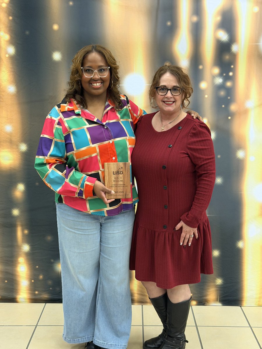 MrsBellow's tweet photo. Still smiling from being recognized at the last school board meeting as Teacher of the Year. 🥹✨@LewisvilleISD @LewisvilleES @ValdesNativ #OneLISD https://t.co/3xQ1T7KbeQ