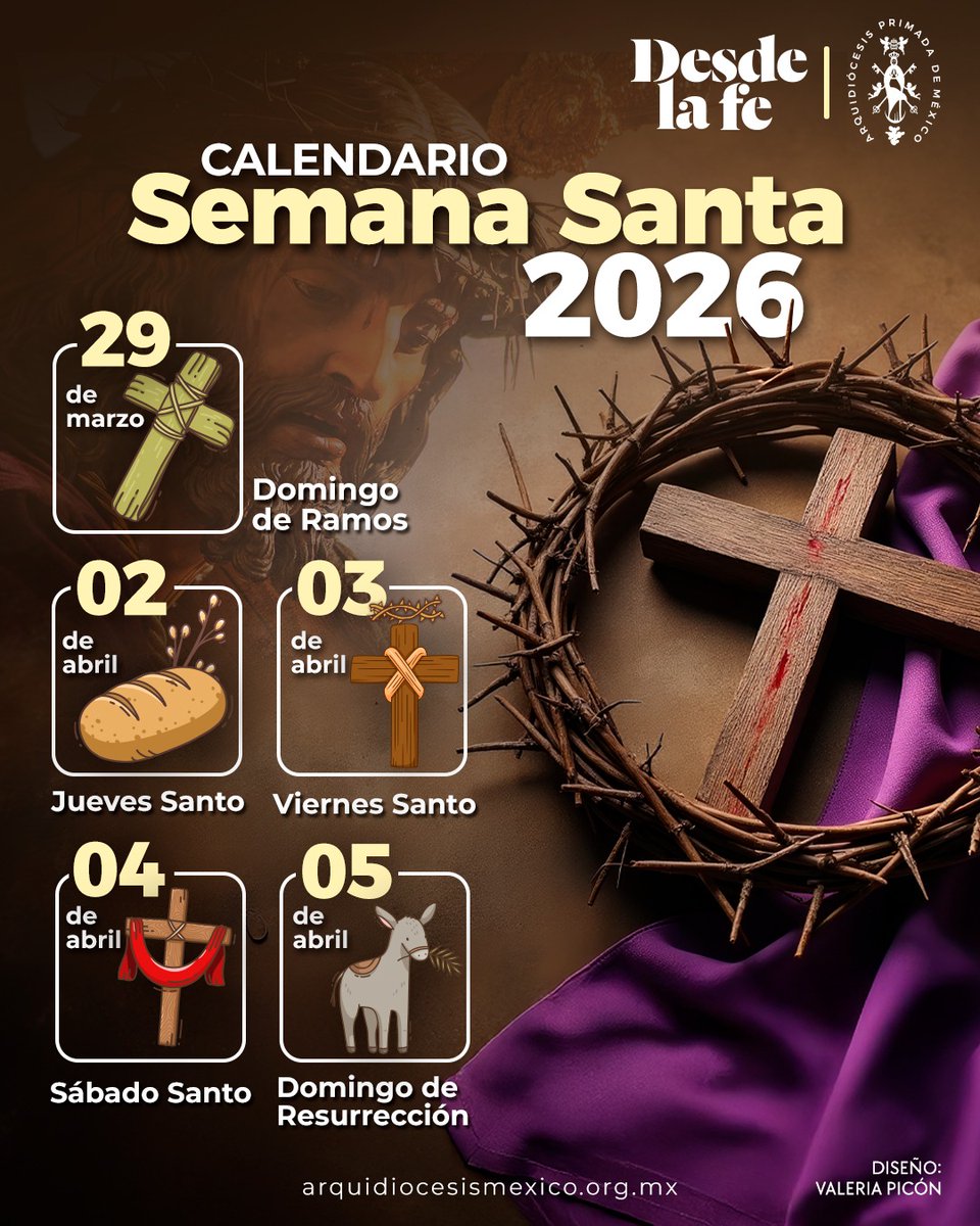 Guarda este post y no olvides las fechas de esta Semana Santa.
Conoce más en: desdelafe.mx/noticias/sabia…