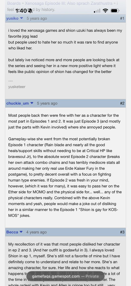 This reminded me of how awful Shion Uzuki in Xenosaga got treated and why it may have been a reason we haven’t gotten a complex female protagonist in Xenoblade since Takahashi felt he had to make the protagonists likeable starting with Xenoblade. It’s gotten “better” with time.
