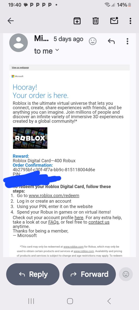 awesome_king's tweet photo. I have 400 robux digital ecode I want to sell for either 5 thousand in naira or 5usd
Once you redeem it you will get 400 robux
I accept crypto transfers https://t.co/zkwyTS8DsG