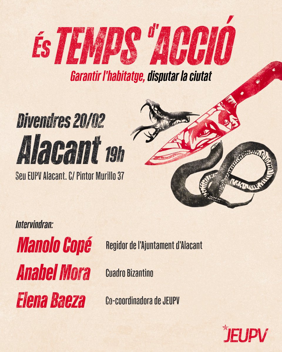 La situació de l'habitatge és insostenible. És hora d'actuar.

Ens juntem amb @manolocope, Cuadro Bizantino i <a href="/elena_baeza_/">Elena Baeza</a> per parlar d'habitatge i de com recuperar la ciutat.