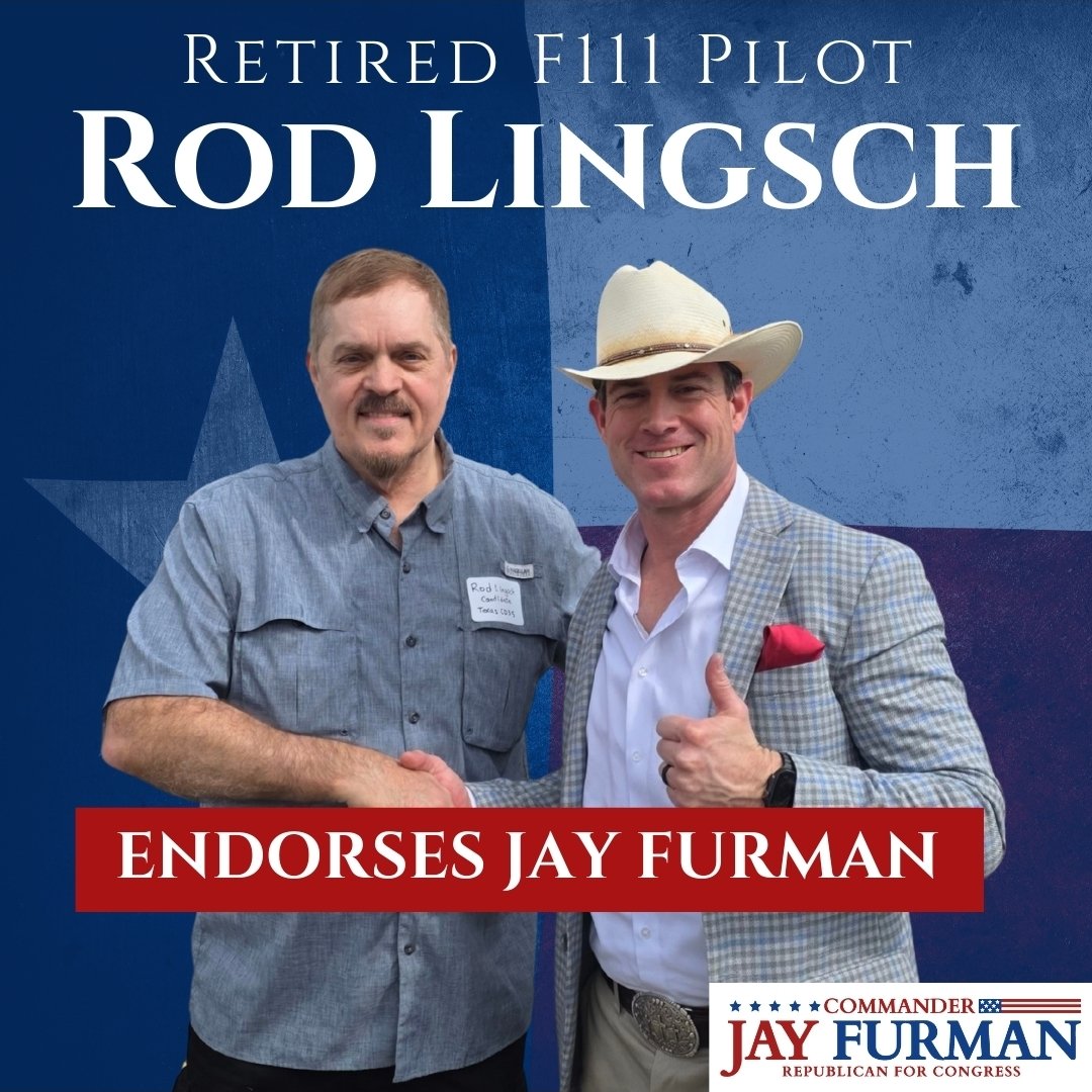 CommanderFurman's tweet photo. 🚨 BREAKING 🚨
CONGRESSIONAL CANDIDATE IN #CD35 ENDORSES CMDR #JAY #FURMAN.
Air Force Combat Veteran who served as an Officer, Fighter Pilot, and leader, who is running for Congress in #TX35 has dedicated full support and endorsed Jay Furman. As a former Texas Peace Officer and Sheriff Deputy, Rod's worked alongside Border Patrol in Arizona and Texas. As a Defense Contractor holding a Top-Secret Clearance supporting the State Department and U.S. Military in Iraq and Afghanistan. Six of those years he lived and worked at Kabul International Airport. Arriving home he's continued to fight for American freedoms.