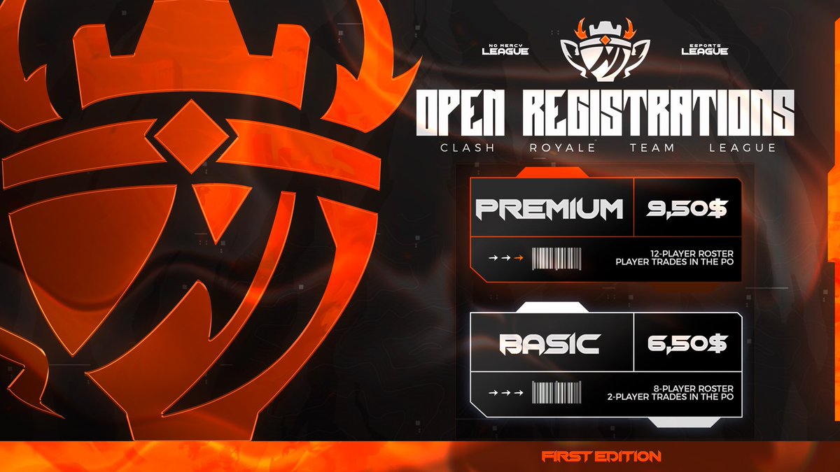 ⚡️ Inscripciones abiertas ⚡️

Abrimos inscripciones para la primera edición de la NoMercy League premium, la cual cuenta con más de 180$ de prizepool💰

Requisitos 
‼️Seguir a <a href="/NoMercyGG__/">No Mercy</a> y a <a href="/NoMercy_League/">NoMercy_League</a> 
‼️@ a 3 equipos 
‼️Pruebas en el Discord 
‼️Más información por DM