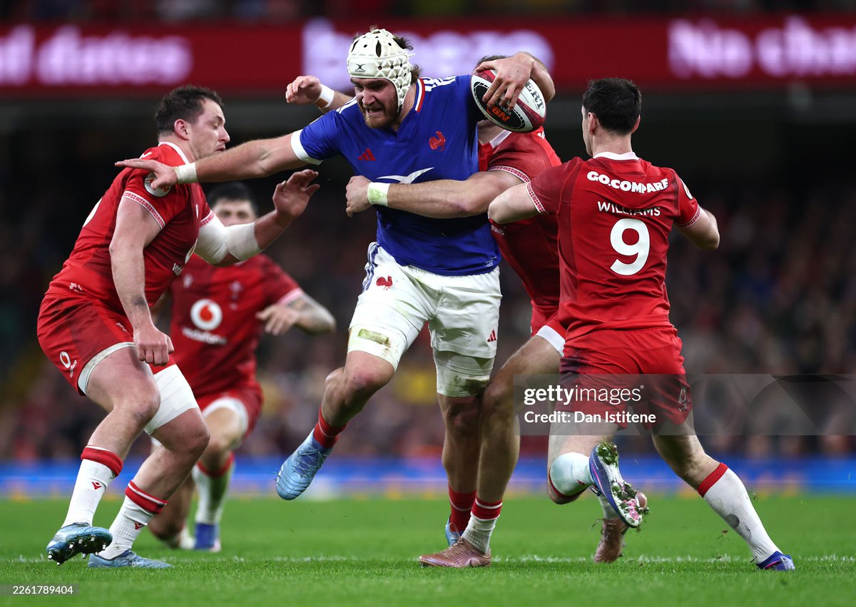 GettySport's tweet image. Theo Attissogbe of France scores his team's fifth try during a 54-12 victory over Wales as part of the second round of the Guinness Six Nations 2026 at Principality Stadium in Cardiff, Wales. 📸:  Dan Istitene, David Rogers #6Nations #FRAWAL #Rugby #SixNationsRugby