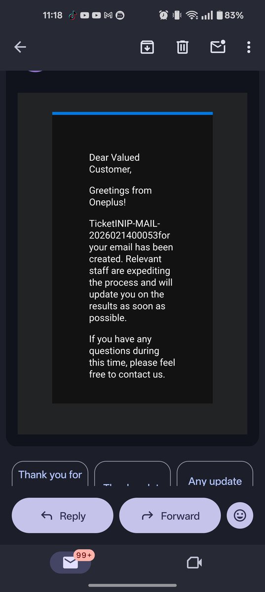 KhalilKhyari's tweet image. Total Fraud! @OnePlus_IN says the case is 'concluded'. FALSE! They just opened ticket INIP-MAIL-2026021600015 to delay me. Is this how you treat global users? @kinderliu @geekyranjit @AmreliaRuhez @shilpa_bhawana @beebomco look at this deception! #OnePlusScam #GreenLine #Consumer