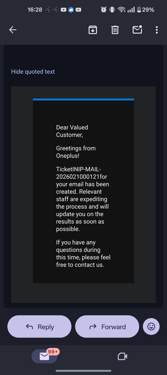KhalilKhyari's tweet image. Total Fraud! @OnePlus_IN says the case is 'concluded'. FALSE! They just opened ticket INIP-MAIL-2026021600015 to delay me. Is this how you treat global users? @kinderliu @geekyranjit @AmreliaRuhez @shilpa_bhawana @beebomco look at this deception! #OnePlusScam #GreenLine #Consumer