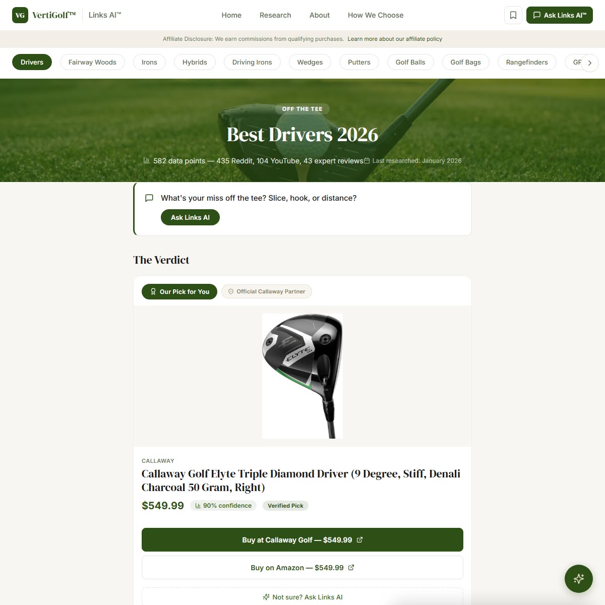 vertigolfco's tweet photo. 1% better. 50% pricier. We analyzed 582 data points to find the driver that actually delivers — not the one with the biggest marketing budget. See why one driver earned a 90% confidence score. https://t.co/rqBLiRmI5I