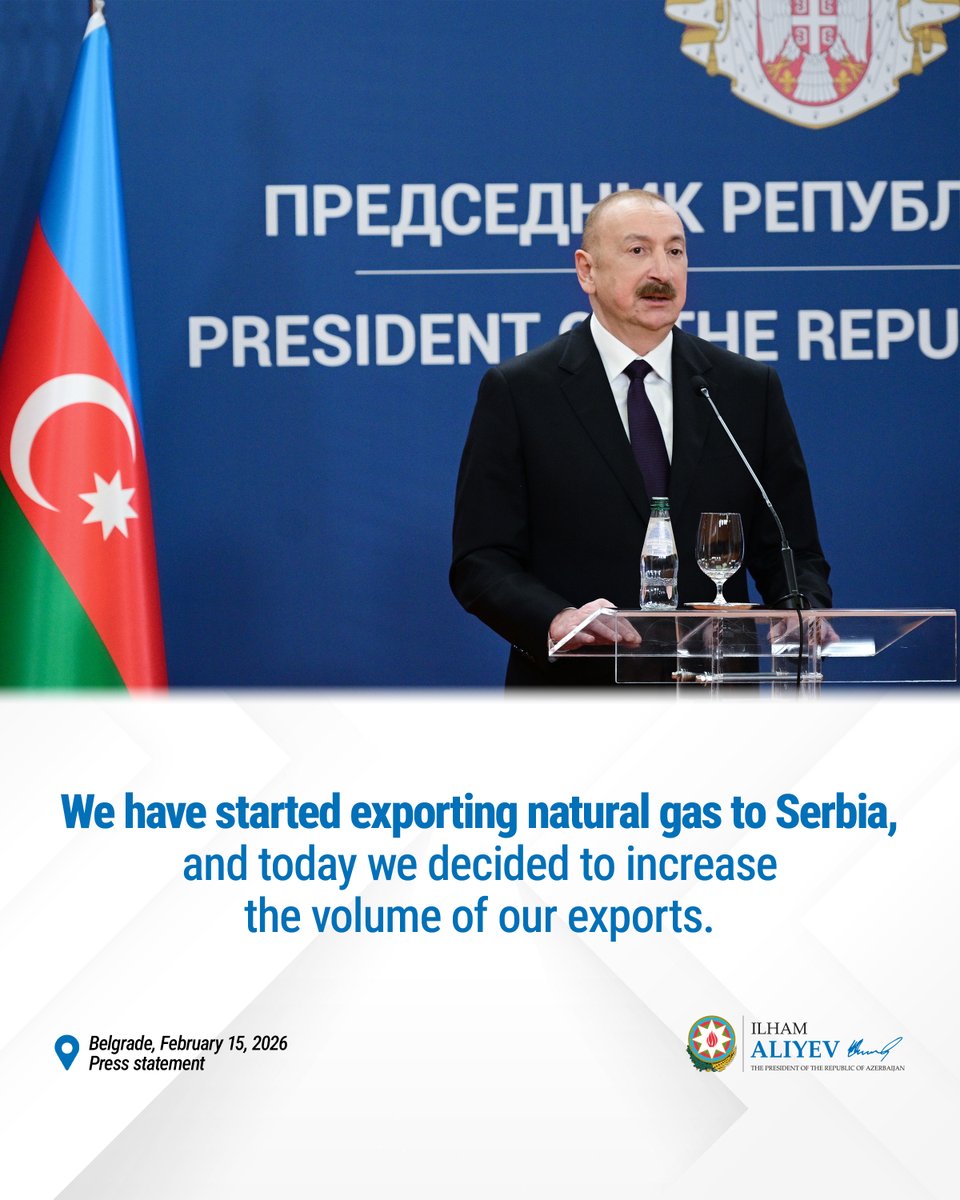 presidentaz's tweet photo. We have started exporting natural gas to Serbia. https://t.co/WaZRsBXr7i