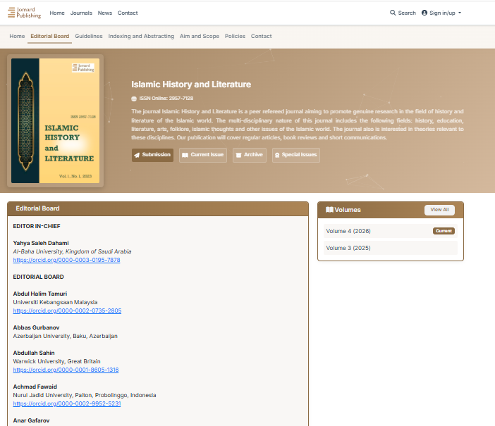 Dahamiyahya's tweet photo. Islamic History and Literature
ISSN Online: 2957-7128
The journal Islamic History and Literature is a peer-reviewed journal aiming to promote genuine research in the field of history and literature of the Islamic world. The multidisciplinary nature of ...
https://t.co/unxDB2mZwY https://t.co/EZcTwUS2np