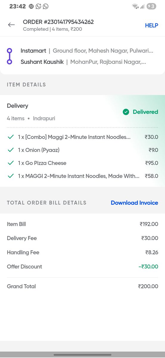 servingloveorg's tweet photo. @instamart_it I dint receive my order but it's is marked kindly provide me my order or refund my money it's humble request to you https://t.co/1fa8GmCexu