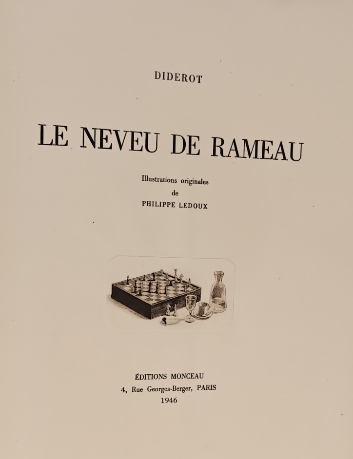 CRegence's tweet photo. [culture] #échecs #Paris - Le neveu de Rameau - Paris, éditions Monceau, 1946
➡️ Une très belle édition du livre de Diderot, avec un grand nombre d'illustrations de qualité signées Philippe Ledoux.
👉 https://t.co/CcxzrJMhqw https://t.co/vjW6RshvCX