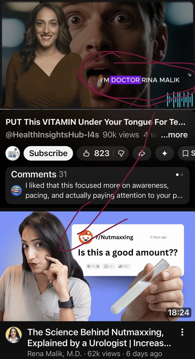 DrWHunter's tweet photo. @TeamYouTube How are you allowing this? Yet people that put in a lot of time and effort get demonetised for inauthentic content @RenaMalikMD https://t.co/dEpjh97VkQ