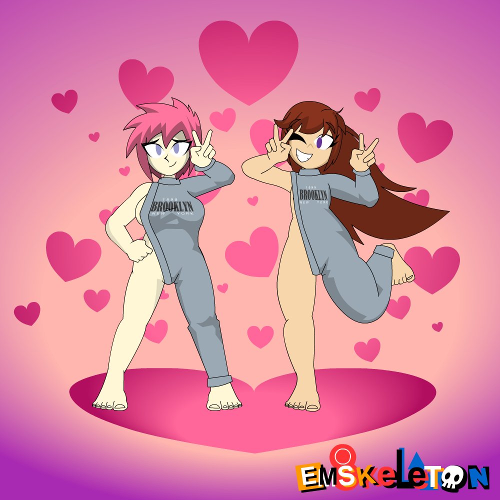 A little valentines day thing that I felt like making. 

Bonnie and Aisha. but in different outfits. 
nothing but diapers, nothing but band aids, a bunny suit and that Brooklyn sweater that was a total meme a while ago. 

#ABDL #diaper #abdlart #diaperlover #diaperfetish