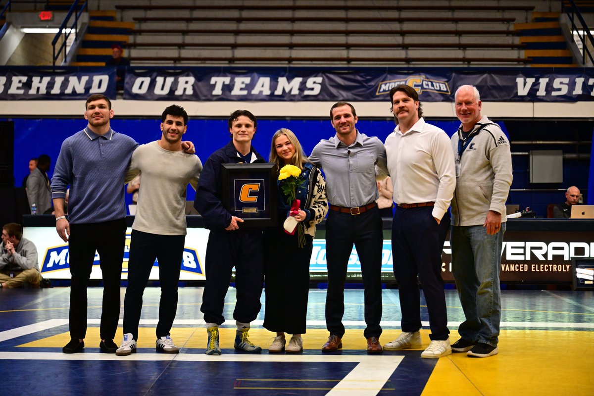 Senior Day! Appreciate each &amp; every one that's donned the Blue &amp; Gold. Here's Carson Chalk, Logan Webster &amp; Dayne Dalrymple #MatMocs