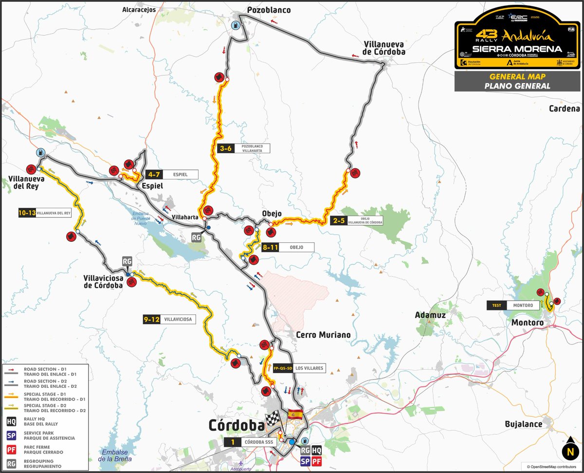 📣 ¡ITINERARIO DESVELADO! 👏🏁 Ya conocemos los tramos cronometrados del 43 Rally de Andalucía – Sierra Morena – Córdoba Patrimonio de la Humanidad.

 📌 Reglamento particular, itinerario completo, Rally Guide, archivos KMZ y toda la información en👉 rallysierramorena.com
