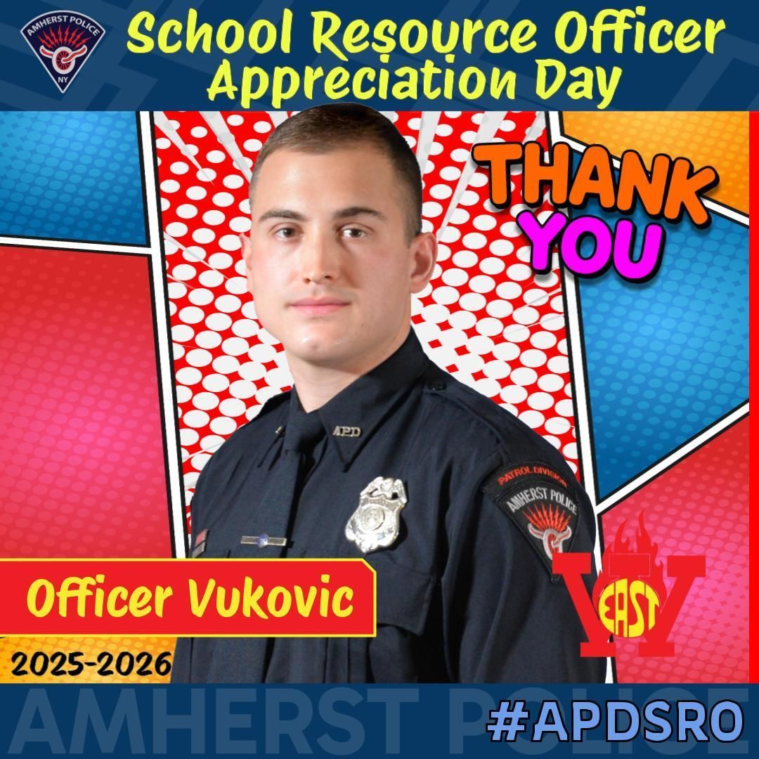 amherstpoliceny's tweet image. [AMHERST POLICE, NY] – It’s National School Resource Officer Day!

Huge thanks to our SROs for keeping our schools safe, building great relationships, and being a positive presence every day. We appreciate all you do! 

#NationalSRODay #AmherstPoliceNY #APDSRO