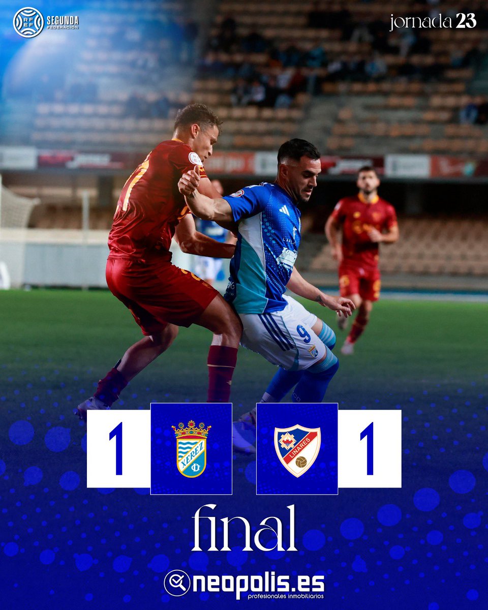 XerezCD_OFICIAL's tweet photo. ⏱️ 96' | ¡Final del partido en Chapin!

🟰 Tablas y reparto de puntos en casa frente al Linares. 

📺 https://t.co/DWkqJAqpiD

💙 1️⃣-1️⃣ 🟠 #XerezLinares https://t.co/HsQGwOwkD2