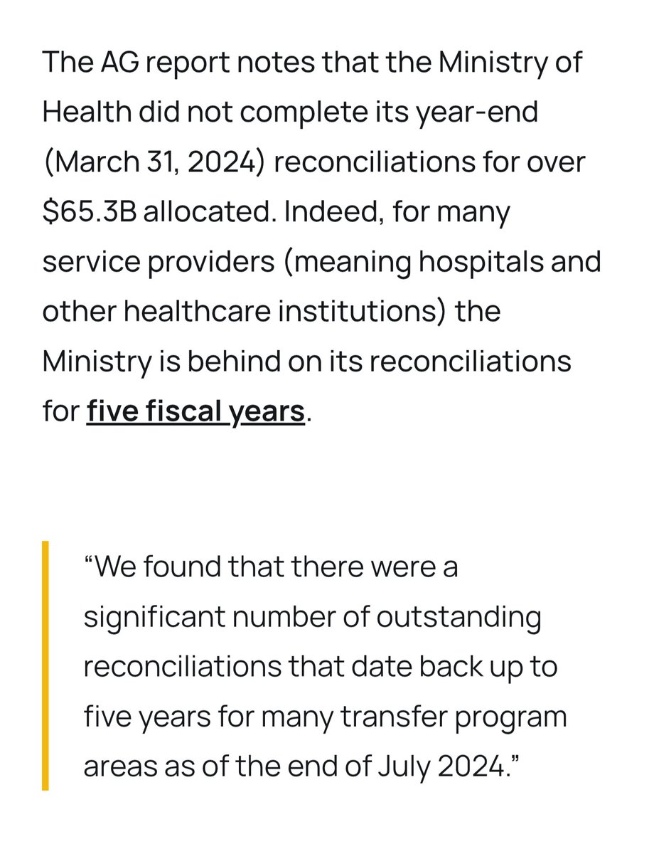 When the Auditor General released her report at the end of 2024, she was unable to reconcile over...

***$65 BILLION*** of healthcare funding.

Going back at least five years. 

There's no evidence it was spent on healthcare at all.

Where do you think it went?