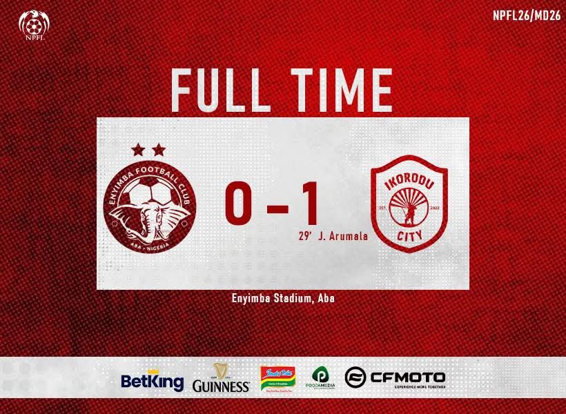 Ikorodu City went to Aba &amp; defeated the most decorated team in Nigeria, Enyimba FC. 

A big away for Ikorodu City FC 🔥🔥🇳🇬🇳🇬