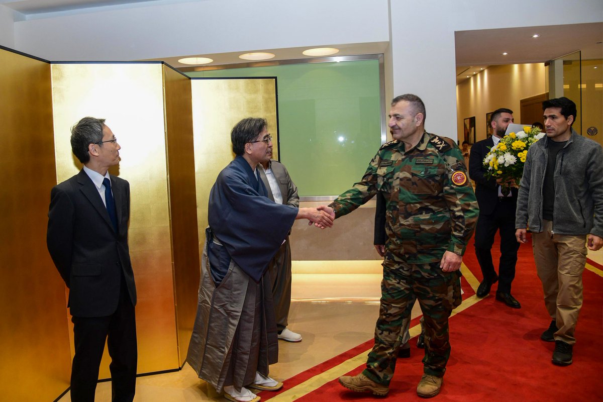 forces_command's tweet photo. Lieutenant General Sihad Barzani attended the birthday ceremony of the Emperor of Japan.
Today, February 15, 2026, Lieutenant General #Sihad_Barzani, Commandant of the #1st_Support_Forces_Command, took part in a special ceremony organized by the Japanese Consulate to mark the 66th birthday of Emperor of #Japan , which is celebrated as Japan’s National Day.